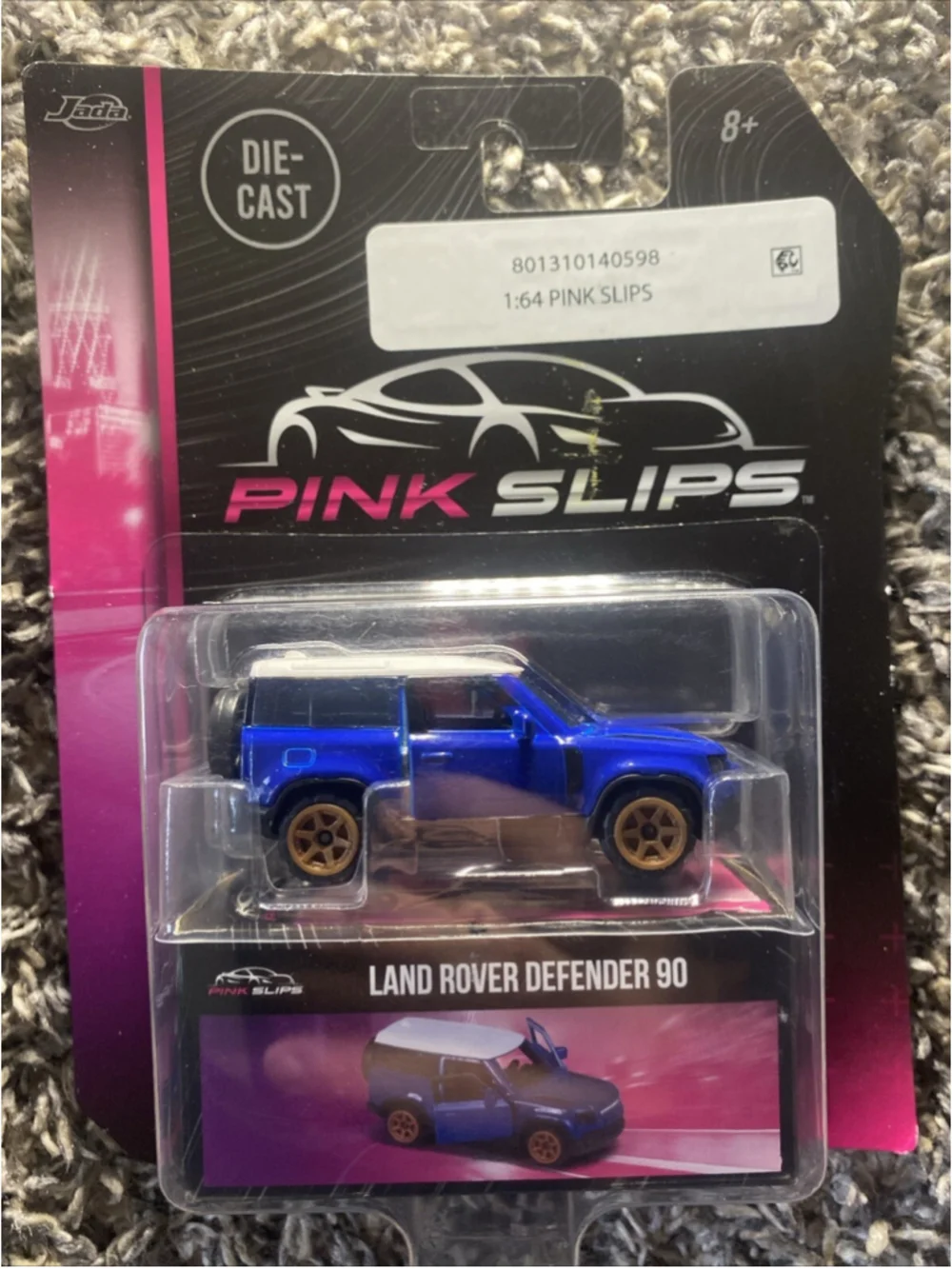 💎 JADA Pink Slips Land Rover Defender 90 NEW! Blue - Moving Parts - 2023- 1:64